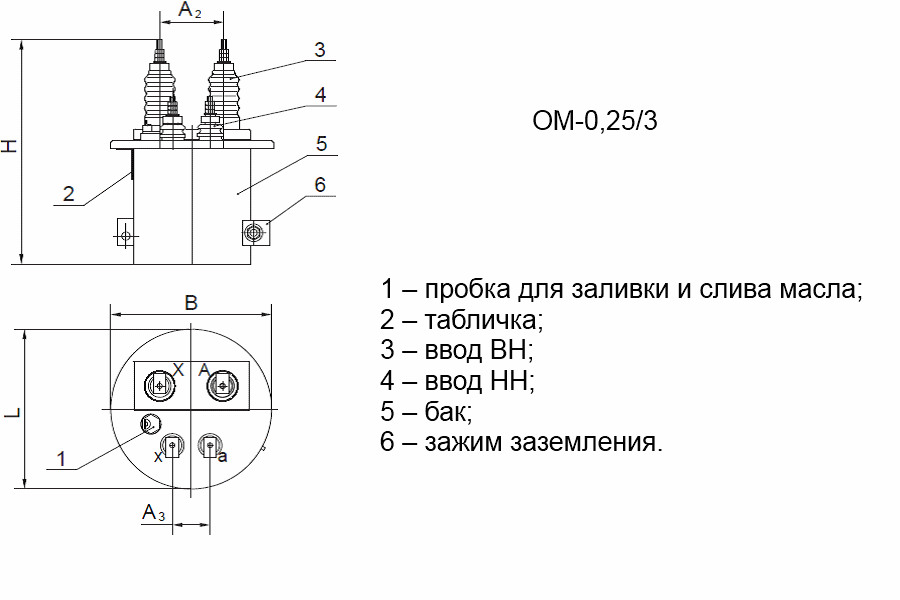 Трансформаторы однофазные типа ом